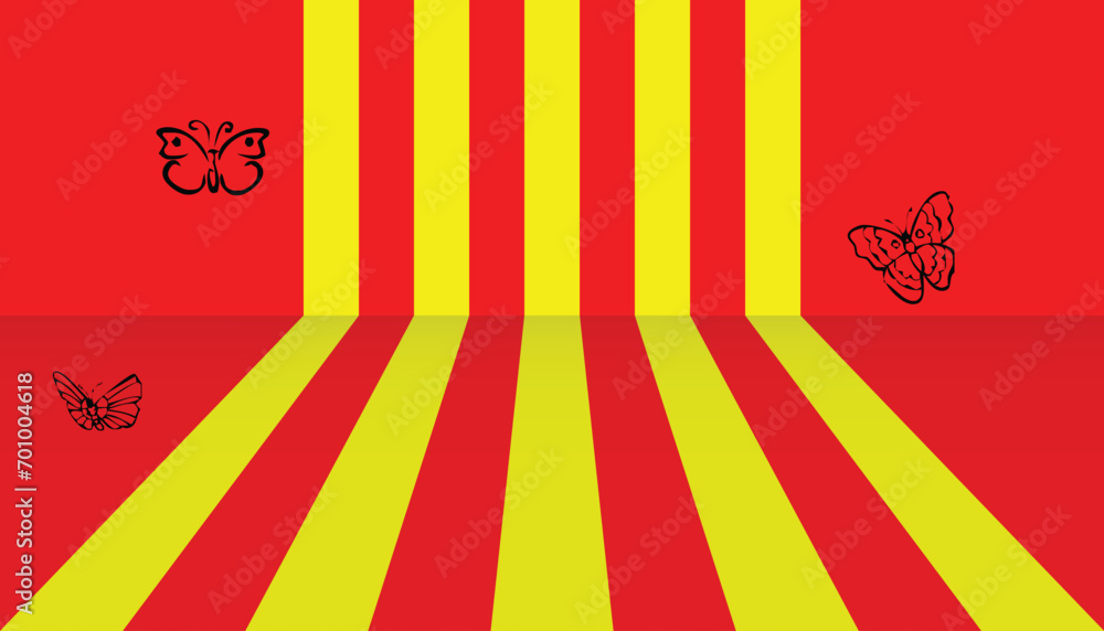 Poster simple clean background design with perspective line.