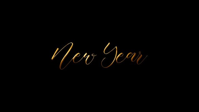animated new year, text animation. "A Black Background with the Word Yes in Gold Lettering" - A luxurious and elegant design perfect for celebratory, positive, and affirming content such as invitation
