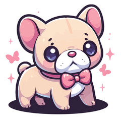 Cute Maltese White Puppy Cartoon isolated on white background