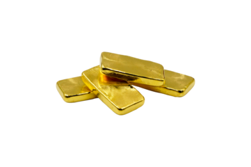 stack of pure Gold bars ingot isolated in png format represent business, investment and financial concept in png format