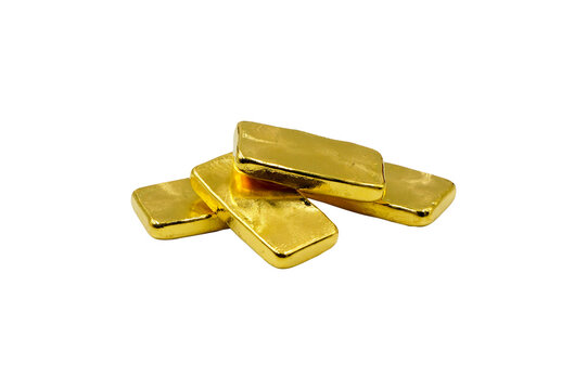 stack of pure Gold bars ingot isolated in png format represent business, investment and financial concept in png format