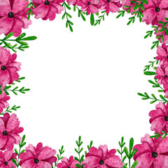 pink watercolor flowers frame.  template for save the date cards, invitations, banners, greeting cards, love letters