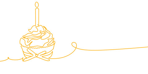 Birthday cake line art