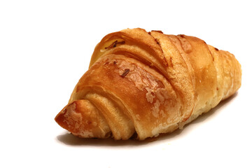 croissant closeup, isolated on white background.