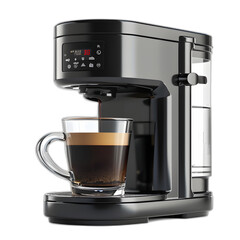 Programmable coffee maker isolated on transparent or white background, png
