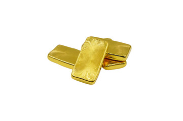 stack of pure Gold bars ingot isolated in png format represent business, investment and financial concept in png format