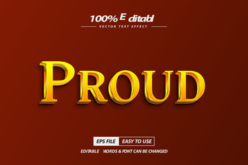 3d Proud gold text effect editable