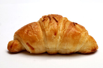 croissant bread isolated on white background. macro image of croissant