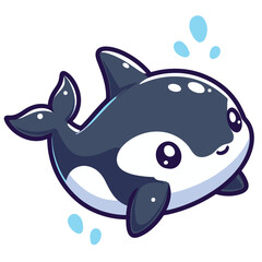 Cute orca fish cartoon © Indra