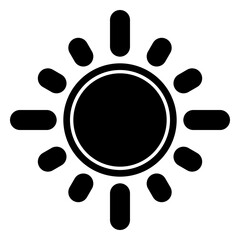 Sun icon, glyph icon style