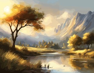 Fototapeta premium sunrise in the mountains