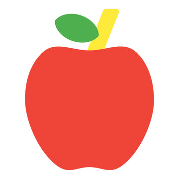 apple fruit icon or logo illustration flat color style