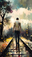 person walking on the street