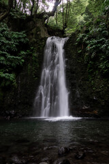 Fototapeta na wymiar waterfall Salto do Prego in the forest of Sao Miguel