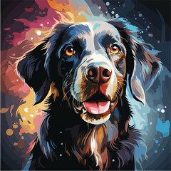 dog vector pop art style vector illustration. colorful animal art