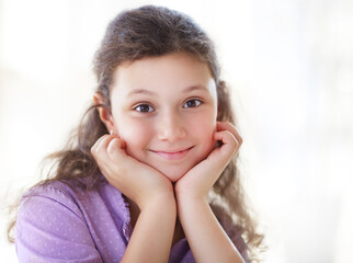 Happy little cute girl