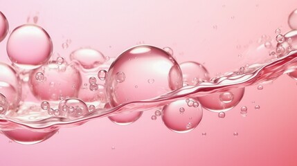 Oil bubbles on pink water background