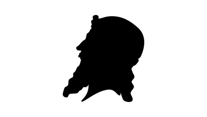 King Alfred the Great, black isolated silhouette