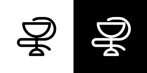 Healthcare icon and medical icon.  Black icon. Black line icon. Logos