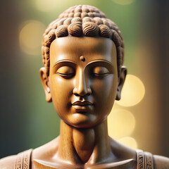 The head with the peaceful mind meditation state