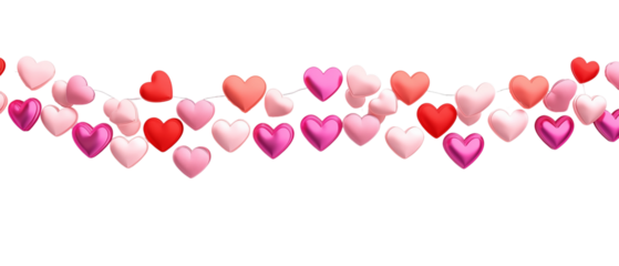 pink red valentine hearts garland banner