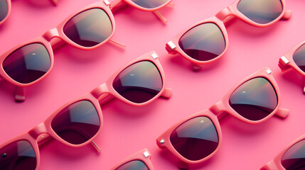 pattern of identical sunglasses on background