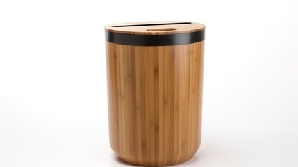 Stylish Bamboo Trash Can with Natural Wood Finish, Sustainable and Aesthetically Pleasing Waste Management Solution