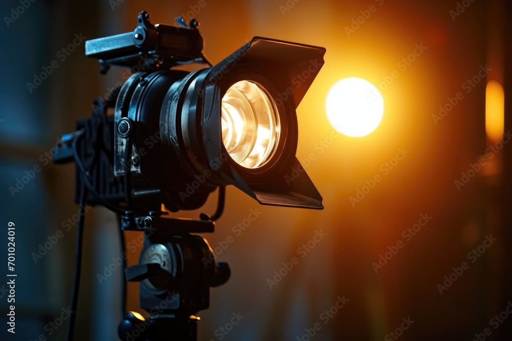 Poster close up of a camera on a tripod. perfect for photography enthusiasts or professionals. ideal for us