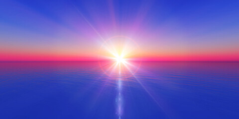 Obraz premium sunset horizon at sea illustration