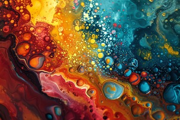 A liquid of colors, watercolor texture and pattern, different colors paint dissolving in water,...