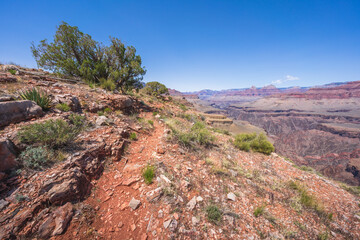 Fototapeta na wymiar hiking the grandview trail in the grand canyon national park, arizona, usa