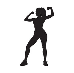 Fototapeta na wymiar Gym workout silhouette. human fitness vector illustration set.
