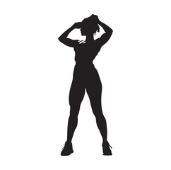 Gym workout silhouette. human fitness vector illustration set.