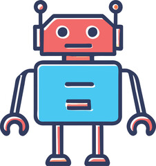 cute robot, icon offset fill