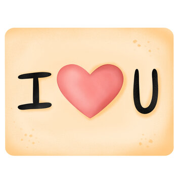 Valentines day love message i u clipart