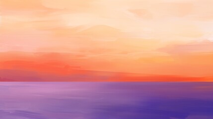 Fototapeta premium abstract digital painting with expressive brushwork in the style of modern impressionism, portraying a vibrant sunset with reflections on water, using a dynamic palette of orange and purple