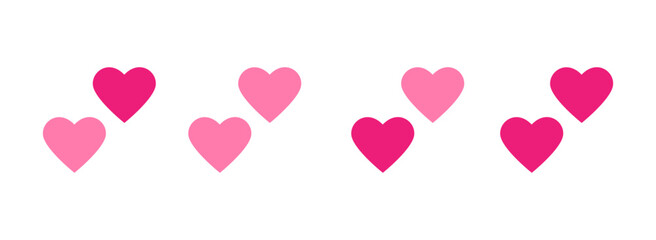 Collection of pink heart illustrations, Love symbol icon set, love symbol vector.