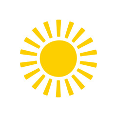 Sun icon. The silhouette of the sun shining brightly on a spring morning
