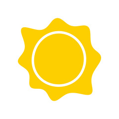 Sun icon. The silhouette of the sun shining brightly on a spring morning