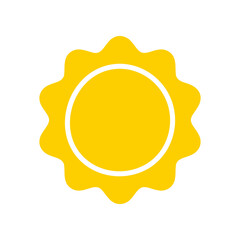Sun icon. The silhouette of the sun shining brightly on a spring morning