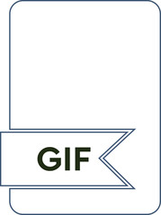 GIF File format icon  Butterfly blue outline fill