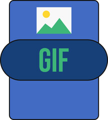 GIF File extension Icon Rounded tufts blue fill