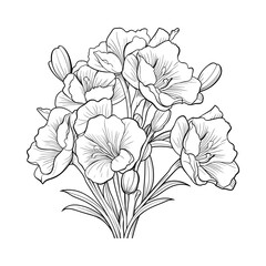 Illustration of a flowers coloring page - coloring book