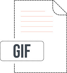 GIF file format icon dashed outline