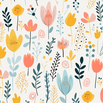 seamless pattern with flowers