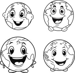 Moon vector stock photo, black and white coloring page