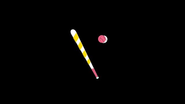 Animated Baseball Bat and Ball icon background, logo symbol, social media
