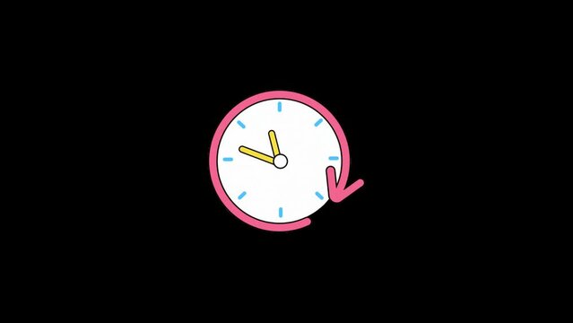 Animated Clock icon background, logo symbol, social media 