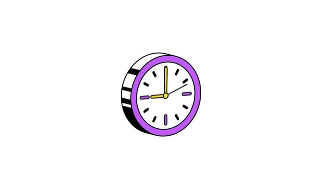 Animated Clock icon background, logo symbol, social media 