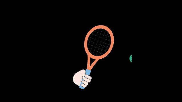 Animated Tennis Racket icon background, logo symbol, social media